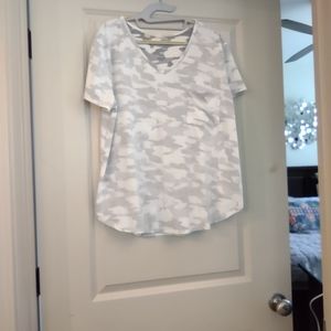 NWT Grace & Lace White Camo Tee Shirt